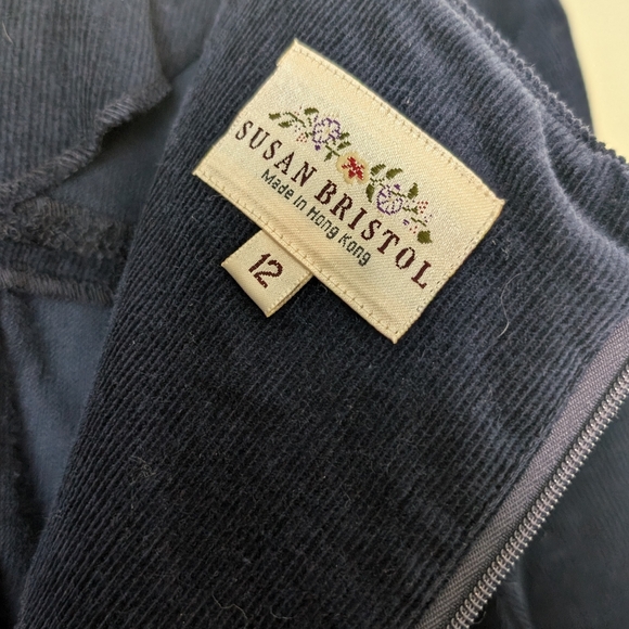Vintage Susan Bristol Corduroy Dress, Navy Blue - Picture 6 of 9